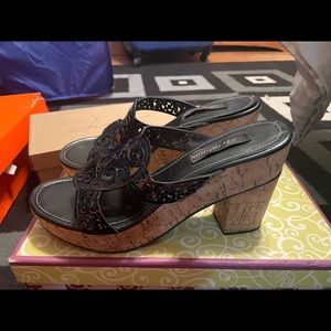 Brighton black summer sandal heel